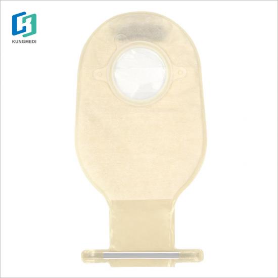 Single transparent drainable colostomy bag