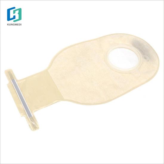 Single transparent drainable colostomy bag